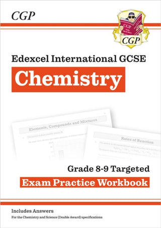 Cover image for 9781789082371 - Edexcel International GCSE Chemistry Grade 8-9 Exam Practice Workbook (with Answers)