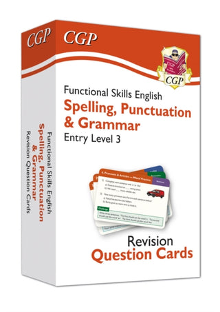 Cover image for 9781789086928 - Functional Skills English Revision Question Cards: Spelling, Punctuation & Grammar Entry Level 3