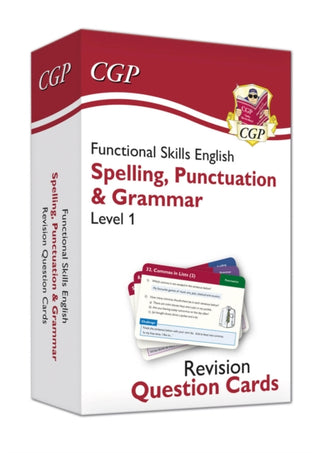 Cover image for 9781789086935 - Functional Skills English Revision Question Cards: Spelling, Punctuation & Grammar - Level 1
