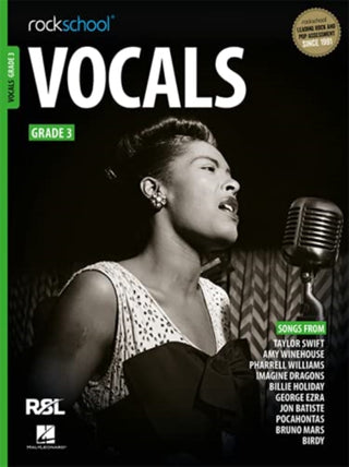 Cover image for 9781789362954 - Rockschool Vocals Grade 3 (2021)