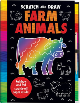 Cover image for 9781789584370 - Scratch and Draw Farm Animals - Scratch Art Activity Book