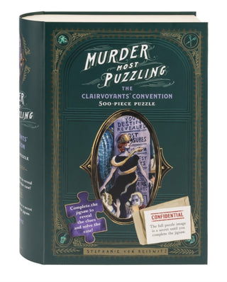 Cover image for 9781797209555 - Murder Most Puzzling The Clairvoyants' Convention 500-Piece Puzzle
