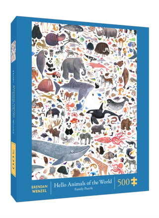 Cover image for 9781797213590 - Hello Animals of the World 500-Piece Family Puzzle