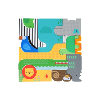 Cover image for 9781797232041 - Wooden Puzzle + Play: Shaped Safari Animals