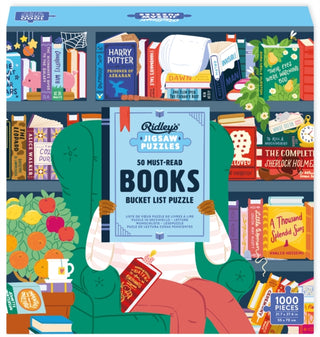 Cover image for 9781797234694 - 50 Must-Read Books of the World Bucket List 1000-Piece Puzzle