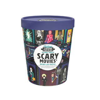 Supplemental image for 9781797237466 - 50 Must-Watch Scary Movies Bucket List 1000-piece Puzzle