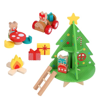 Supplemental image for 9781797237473 - Christmas Treehouse Wooden Play Set