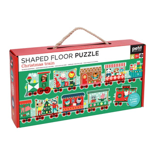 Supplemental image for 9781797237510 - Christmas Train Shaped Floor Puzzle