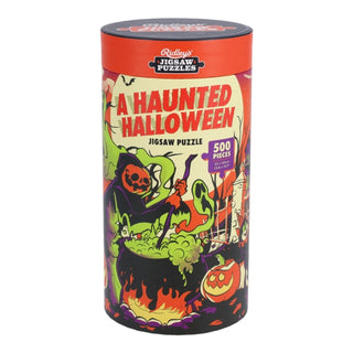 Cover image for 9781797245553 - A Haunted Halloween 500-piece Jigsaw Puzzle