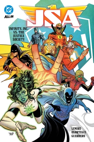Cover image for 9781799505747 - JSA Vol. 1: Infinity Inc. vs. The Justice Society