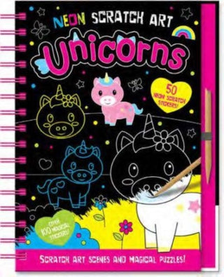 Cover image for 9781801056199 - Neon Scratch Art Unicorns
