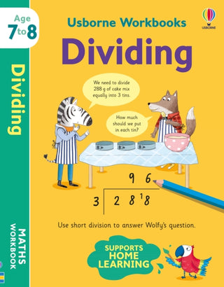 Cover image for 9781801313537 - Usborne Workbooks Dividing 7-8