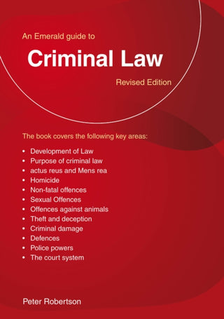 Cover image for 9781802362374 - An Emerald Guide to Criminal Law