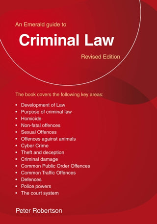 Cover image for 9781802364682 - An Emerald Guide to Criminal Law