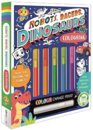 Supplemental image for 9781803680057 - Robots, Racers, Dinosaurs Colouring