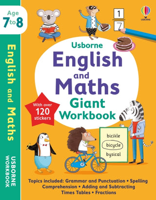 Cover image for 9781803704401 - Usborne English and Maths Giant Workbook 7-8