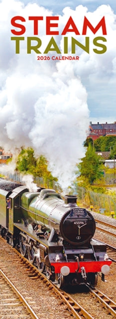Cover image for 9781804608326 - Steam Trains Slim Calendar 2026  Trains Slimline Calendar - 12 Month
