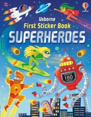 Cover image for 9781805070832 - First Sticker Book Superheroes