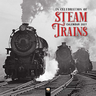 Cover image for 9781806941155 - In Celebration of Steam Trains Wall Calendar 2027 (Art Calendar)