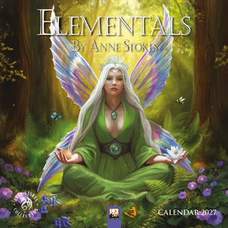 Cover image for 9781806941360 - Elementals by Anne Stokes Mini Wall Calendar 2027 (Art Calendar)