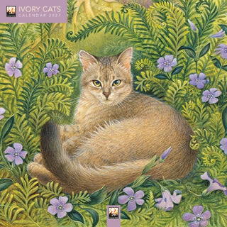 Cover image for 9781806941384 - Ivory Cats by Lesley Anne Ivory Mini Wall Calendar 2027 (Art Calendar)