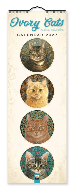 Cover image for 9781806941643 - Ivory Cats Slim Calendar 2027 (Art Calendar)