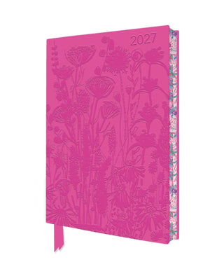 Cover image for 9781806942008 - Lucy Innes Williams: Pink Garden House 2027 Artisan Art Vegan Leather Diary Planner - Page to View with Notes