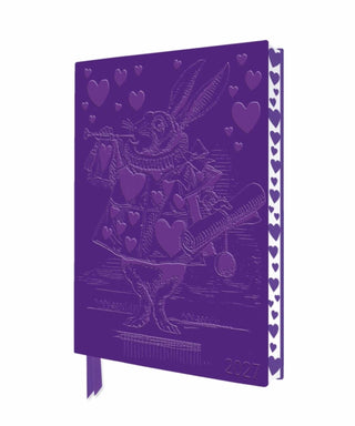 Cover image for 9781806942022 - Alice's Adventures in Wonderland: White Rabbit 2027 Artisan Art Vegan Leather Diary Planner - Page to View with Notes