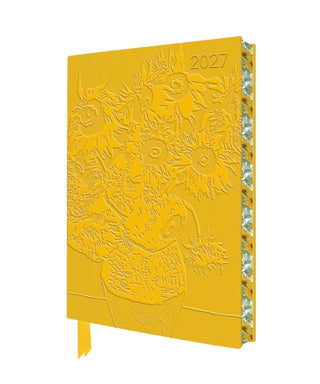 Cover image for 9781806942091 - Vincent van Gogh: Sunflowers 2027 Artisan Art Vegan Leather Diary Planner - Page to View with Notes