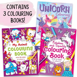 Supplemental image for 9781835443828 - Three Amazing Colouring Books