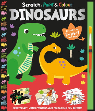 Supplemental image for 9781835551387 - Scratch, Paint & Colour Dinosaurs