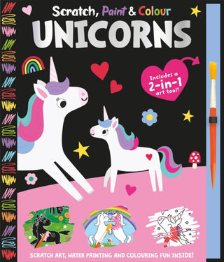 Cover image for 9781835551400 - Scratch, Paint & Colour Unicorns
