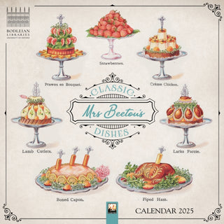 Cover image for 9781835620816 - Bodleian Libraries: Mrs Beeton's Classic Dishes Wall Calendar 2025 (Art Calendar)