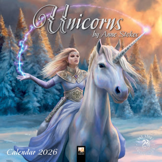 Cover image for 9781835623190 - Unicorns by Anne Stokes Wall Calendar 2026 (Art Calendar)