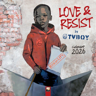 Cover image for 9781835623701 - TVBOY: Love & Resist! Wall Calendar 2026 (Art Calendar)