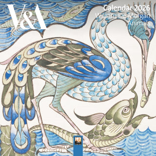 Cover image for 9781835624234 - V&A: De Morgan Animals Mini Wall Calendar 2026 (Art Calendar)