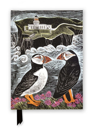 Cover image for 9781835628218 - Angela Harding: Fair Isle Puffins (Foiled Journal)