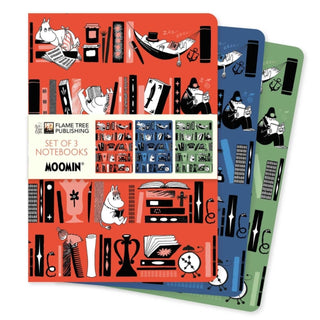 Cover image for 9781835628577 - Moomin Bookshelves Set of 3 Standard Notebooks
