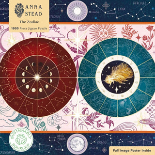 Cover image for 9781835628799 - Adult Sustainable Jigsaw Puzzle Anna Stead: The Zodiac