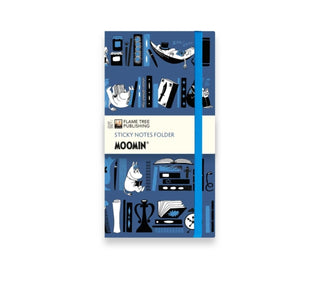Cover image for 9781835628904 - Moomin Bookshelves Blue Flame Tree Sticky Notes Folder