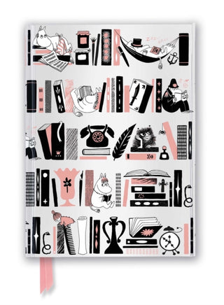 Cover image for 9781835629222 - Moomin Bookshelves: Pink & Silver (Foiled Journal)