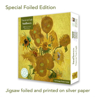 Cover image for 9781835629314 - Special Edition Adult Foiled Jigsaw Puzzle Vincent van Gogh: Sunflowers