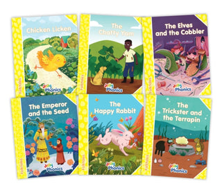 Cover image for 9781835821527 - Jolly Phonics Folktales Yellow Readers (Level 2) Complete Set (1-6)