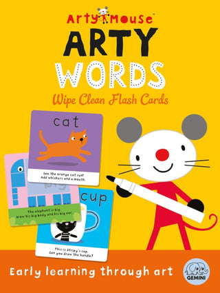 Supplemental image for 9781836160298 - Arty Mouse Arty Words Wipe Clean Flash Cards