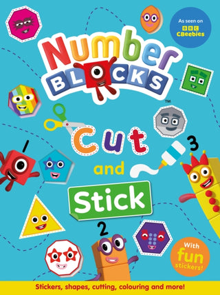 Cover image for 9781836892625 - Numberblocks Cut and Stick book