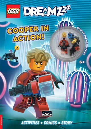 Cover image for 9781837250011 - LEGO® DREAMZzz™: Cooper in Action Activity Book (with Cooper LEGO minifigure and grimspawn mini-build)