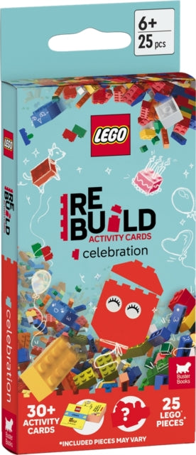 Cover image for 9781837250615 - LEGO® Books: ReBuild Activity Cards: Celebration (with over 30 activity cards and 25 LEGO elements)