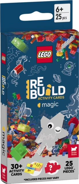 Supplemental image for 9781837250639 - LEGO® Books: ReBuild Activity Cards: Magic (with over 30 activity cards and 25 LEGO elements)