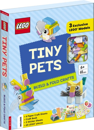 Cover image for 9781837250868 - LEGO®  Books. Tiny Pets: Build and Fold Crafts (with 3 exclusive models, 65 pieces, craft book, craft sheets and stickers)