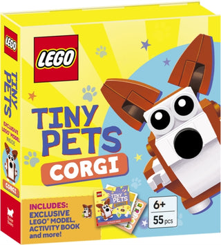 Cover image for 9781837251957 - LEGO® Books. Tiny Pets: Corgi (with exclusive corgi mini-build, paper crafts, stickers and activity book)